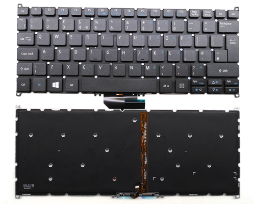 Original New Acer Aspire V5-122P V5-132 V13 V3-371 E11 E3-111 Series Keyboard with backlit -- [UK Layout, Black]
