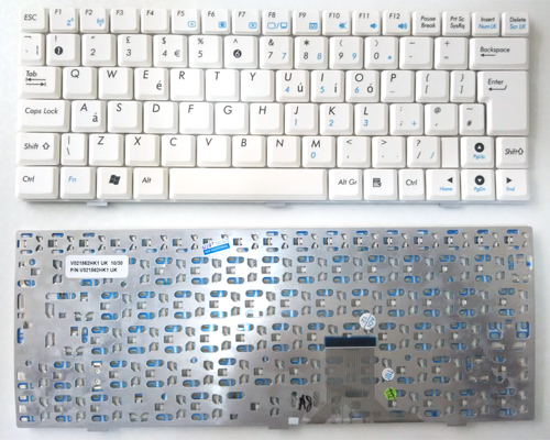 Genuine New ASUS EEE PC (EEEPC) 1000, 1000HA, 1000 HE, 1002HA Series Keyboard -- UK Layout, White