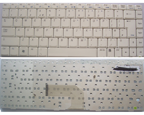 ASUS W7, W7J, W7F, W7000 Series Laptop Keyboard - UK Layout,White